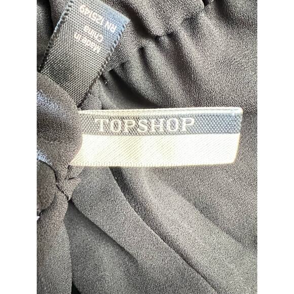 Topshop Metallic Devore Plunge Neck Skater Dress Size 4 Long Sleeves V Neckline - Picture 15 of 16